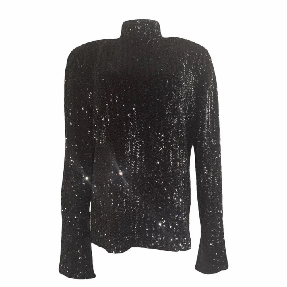Anine Bing Black Sequin Top